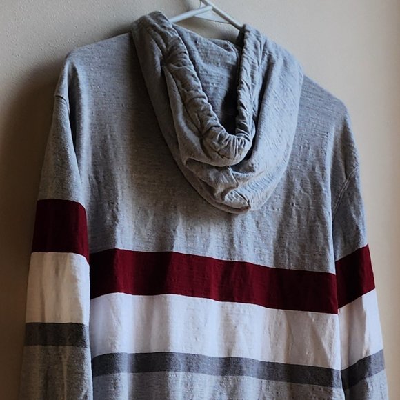American Eagle Outfitters Striped Hooded Pullover Sweatshirt Size Large - Picture 8 of 13